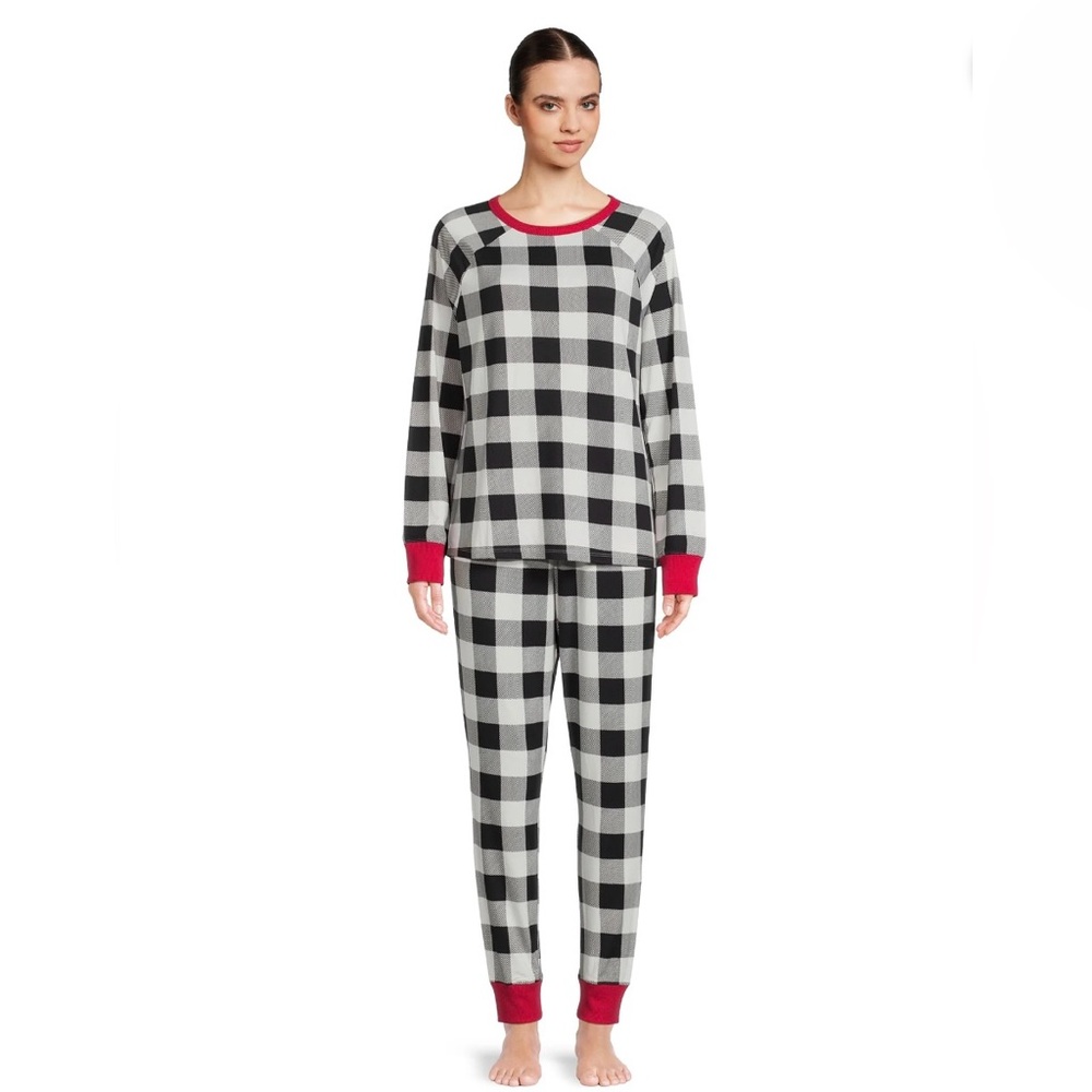 Holiday Time Women's Plaid Matching Family Pajamas Set, 2-Piece